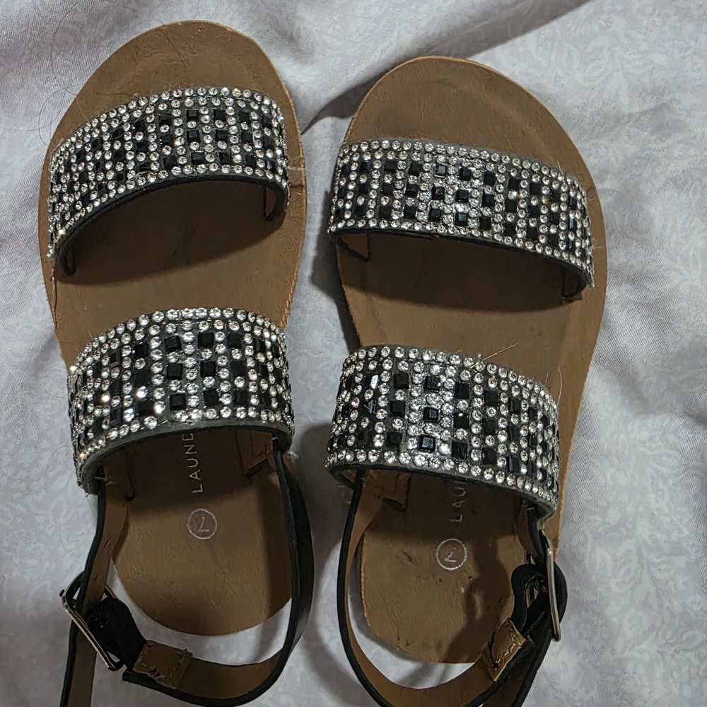 Toddlers Black and Silver Sandals